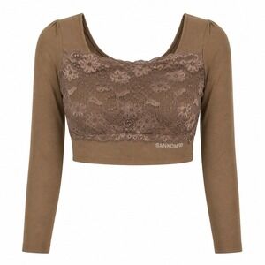 Sankom Shapewear Bra Lace Crop Top Women Size Large Posture Correcting Layering